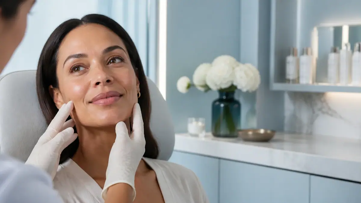 A calm facial consultation before an aesthetics appointment