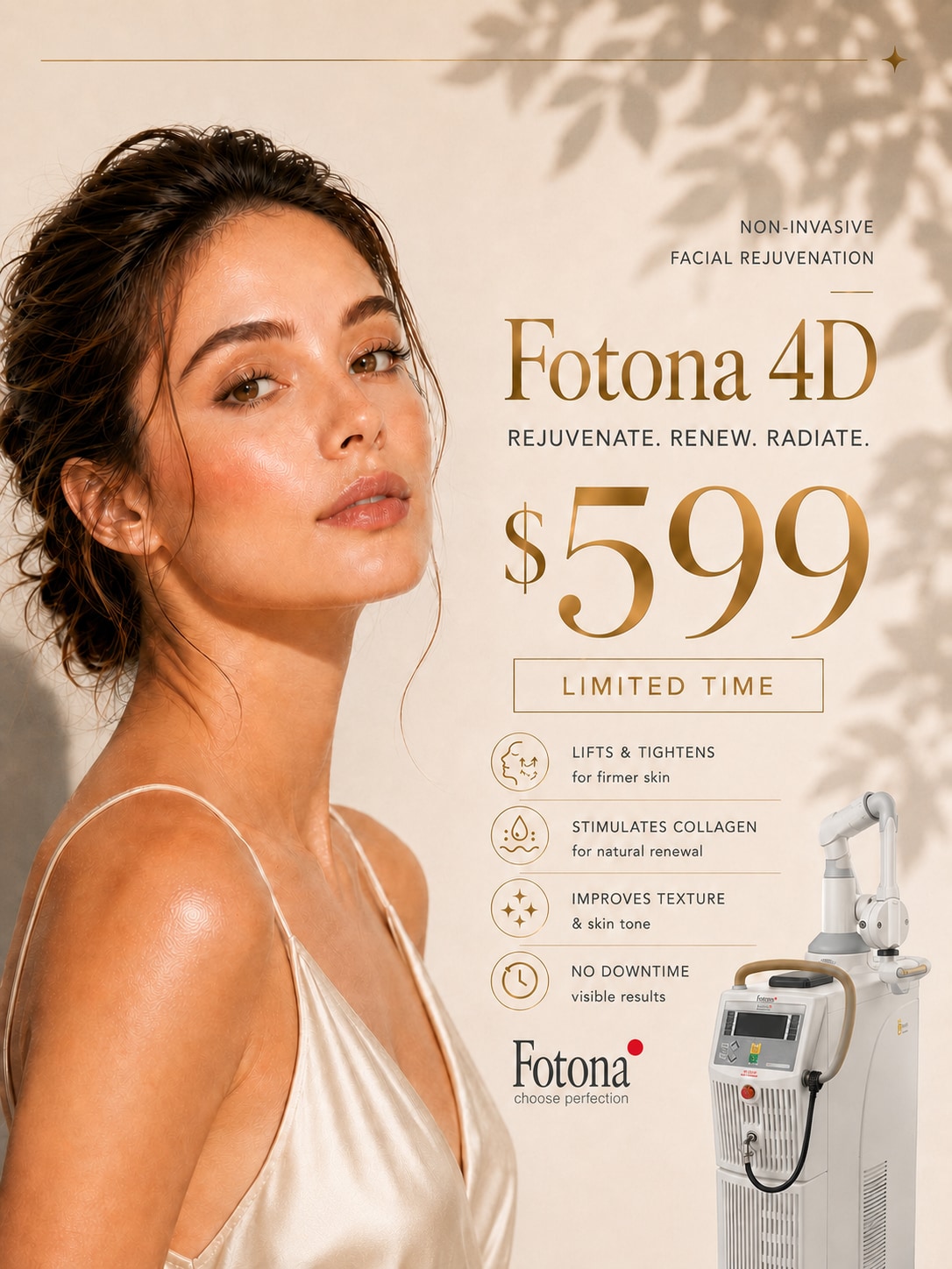 Fotona 4D facial rejuvenation promotion for $599